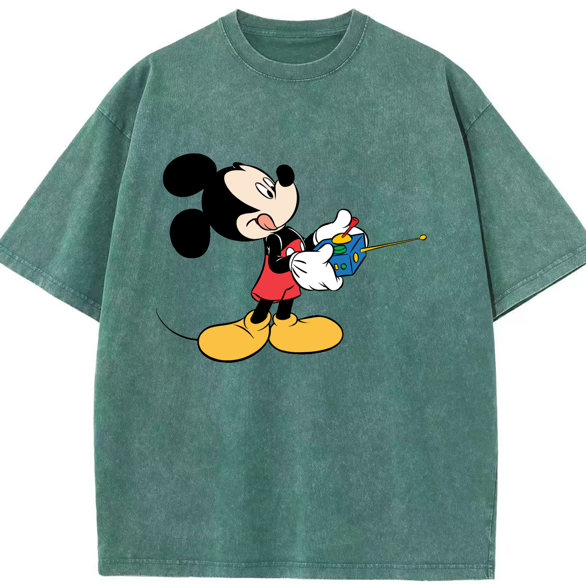 （画像用） ミッキーマウス Mickey Mouse 綿100% ヴィンテージ風 半袖Tシャツ（フロントプリント）